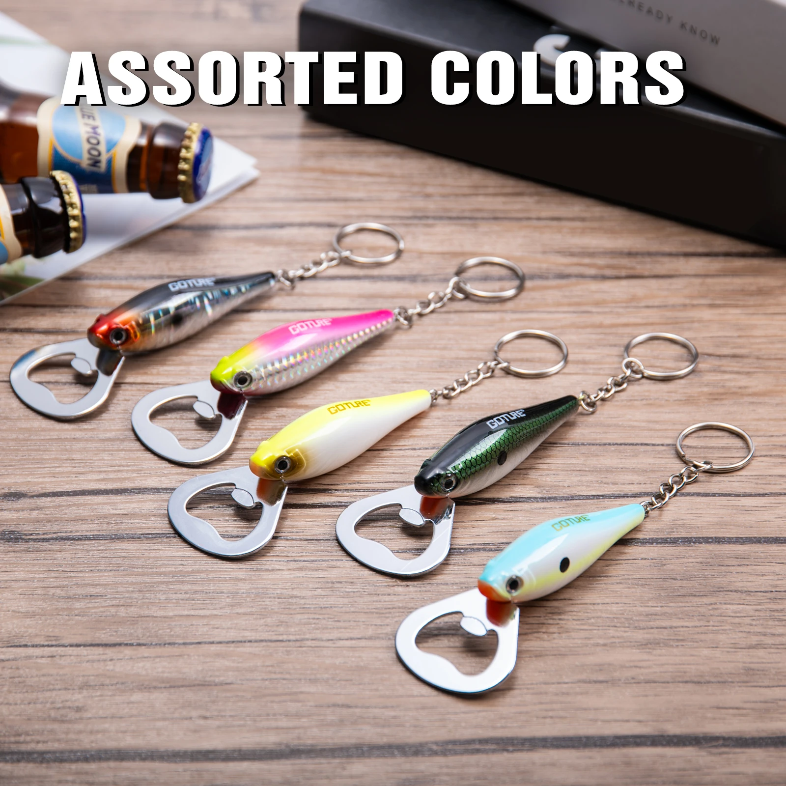 Fishing Lure Making Kit - Goture 1 個釣りルアーボトルオープナー炭素鋼魚パターン釣りアクセサリービールダイニングバーガジェットキッチンツール