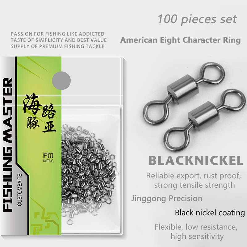 Fishing Lure Making Kit - ★ ▲ 100個入り 釣り用スイベル ステンレス製 ローリングスイベル