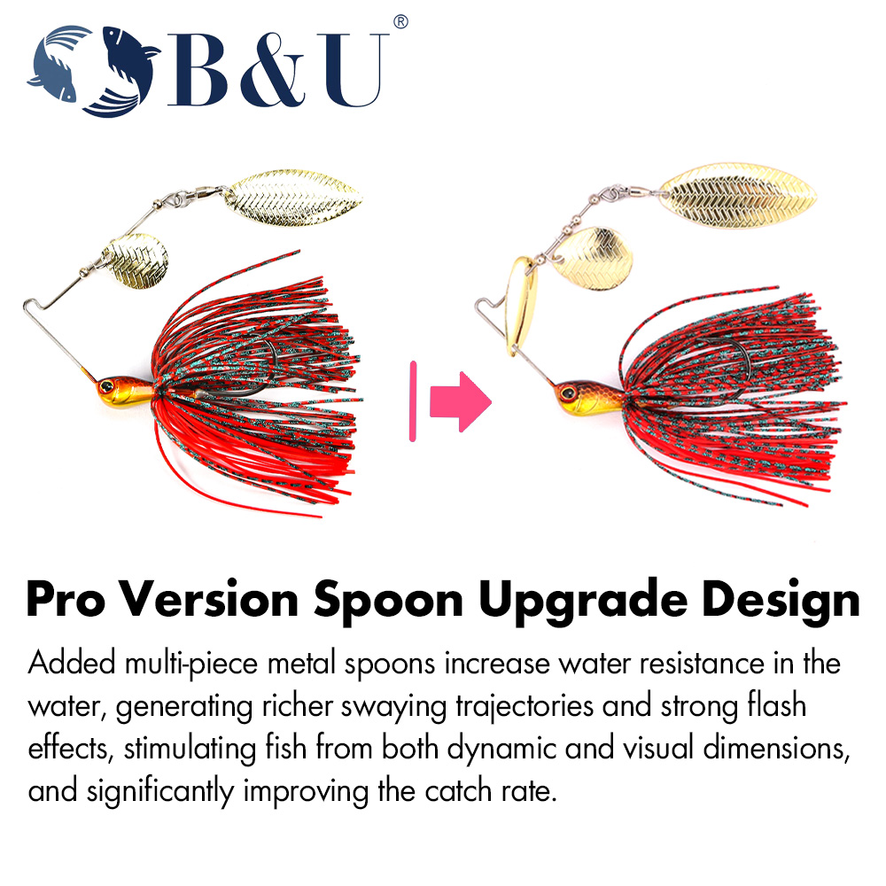 B&Uメタルブレードフィッシングルアー、スピナーベイト、カラ - Fishing Lure Blade Bait のレビューと価格