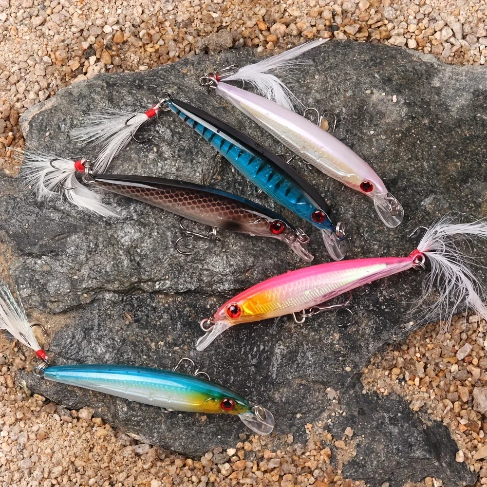 3Dレーザーアイミノールアー,フェザー付きハードベイト,最大 - Fishing Lure Box のレビューと価格