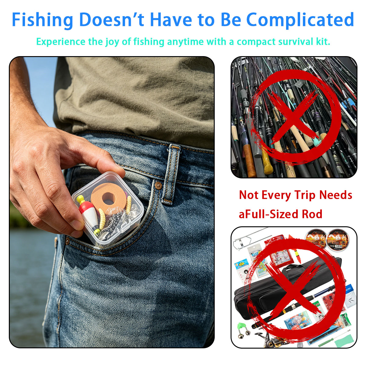 ポータブル緊急釣り具セット、ポータブル屋外緊急釣りキット（浮 - Fishing Lure Making Kit のレビューと価格