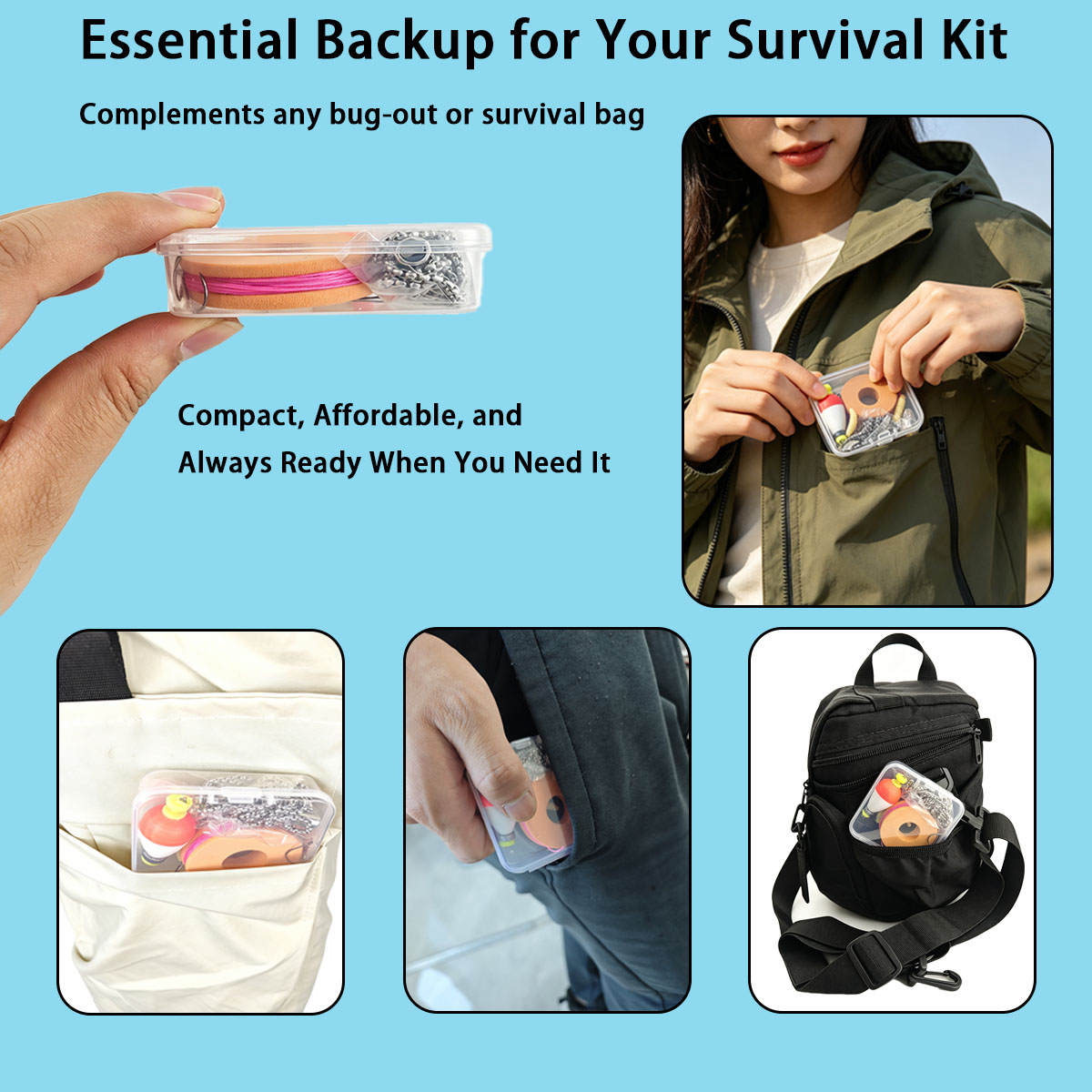 ポータブル緊急釣り具セット、ポータブル屋外緊急釣りキット（浮 - Fishing Lure Making Kit のレビューと価格